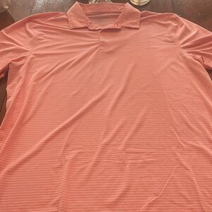 Southern Tide Striped Coral Polo Shirt